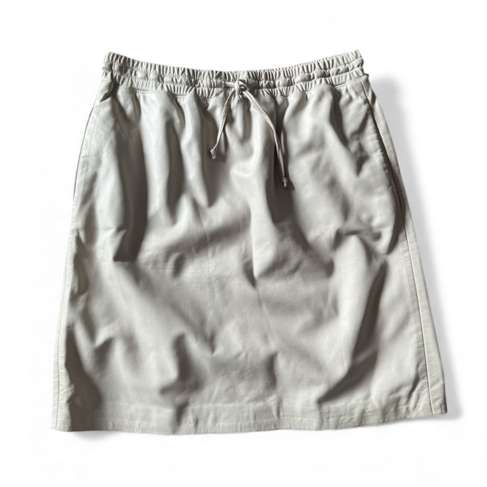 Joseph Cream / Grey Leather Skirt